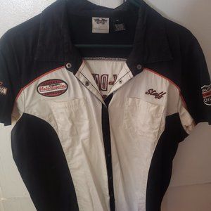 Women's Harley Davidson button short